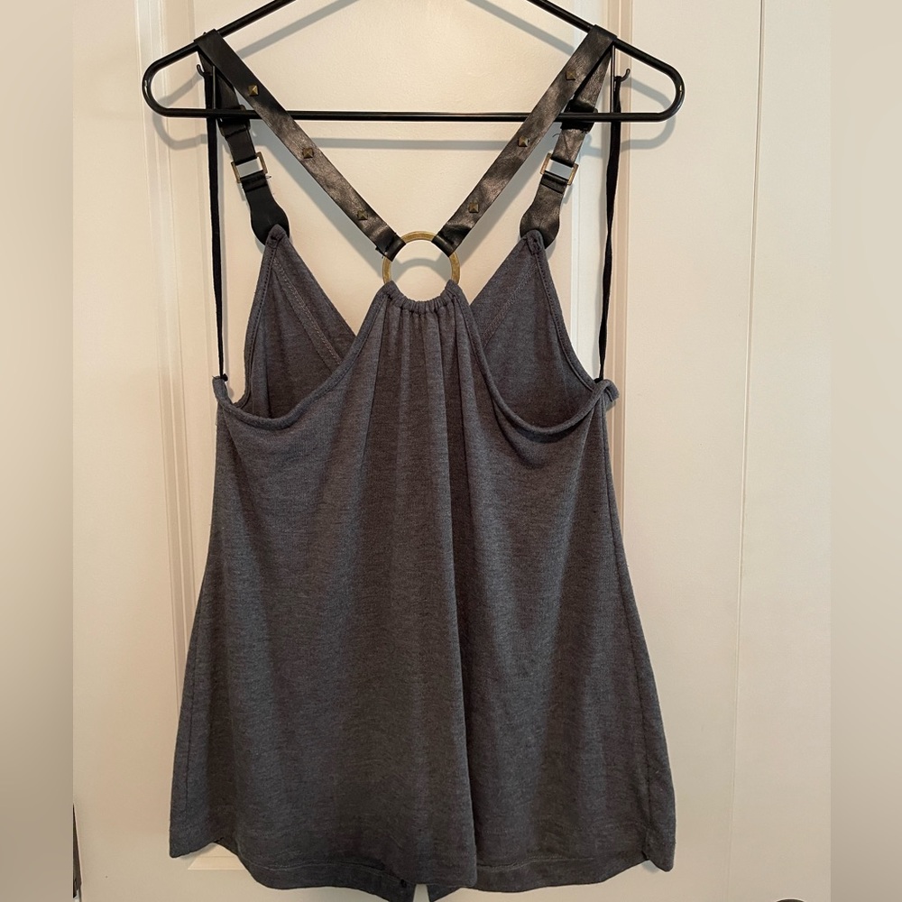 Brand New Faux Leather Studded Button Up Vest With Pockets - Picture 3 of 5